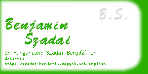 benjamin szadai business card